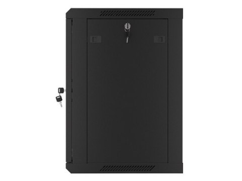 Szafa instalacyjna wisząca 19 12U 600X450mm czarna (drzwi szklane) Lanberg