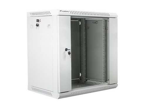 Szafa instalacyjna wisząca 19 cali 12U 600X450mm szara (drzwi szklane) Lanberg