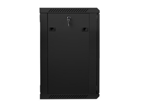 Szafa instalacyjna wisząca 19 cali 15U 600X450mm czarna (drzwi szklane) Lanberg