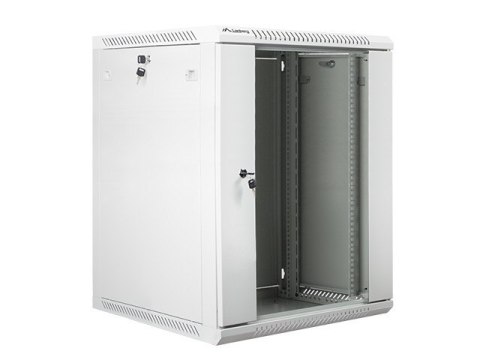 Szafa instalacyjna wisząca 19 cali 15U 600X600mm szara (drzwi szklane) Lanberg