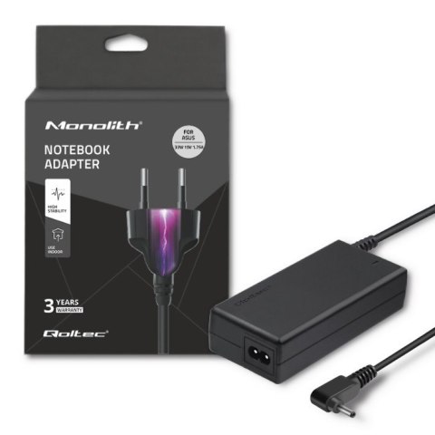Zasilacz do Asus 33W | 19V | 1.75A | 4.0*1.35 | +kabel zasilający Qoltec