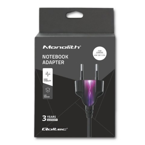 Zasilacz do Lenovo 45W | 20V | 2.25A | Slim Tip + pin Qoltec