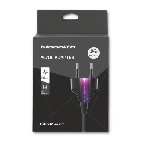 Zasilacz sieciowy 72W | 12V | 6A | 5.5*2.5 Qoltec