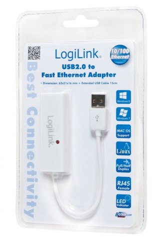 Adapter fast ethernet RJ45 do USB2.0 LogiLink