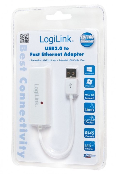 Adapter fast ethernet RJ45 do USB2.0 LogiLink