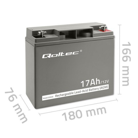 Akumulator AGM 12V | 17Ah | max. 255A Qoltec