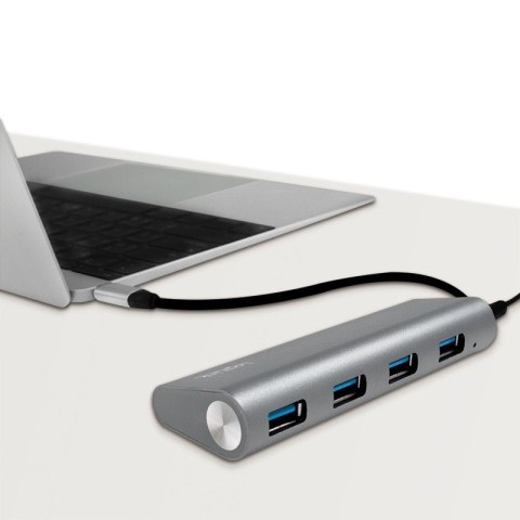 Hub 4xUSB 3.1, USB-C, aluminiowa obudowa LogiLink