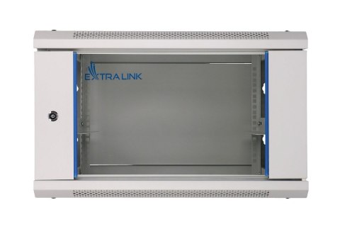 Szafka wisząca rack 4U 600x600 szara szklane drzwi Extralink