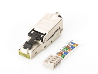 Wtyk modularny RJ45 kat.6A, PoE+, 10GbE, STP, ekranowany, metalowy, beznarzędziowy, AWG 27-22, zaślepka Digitus