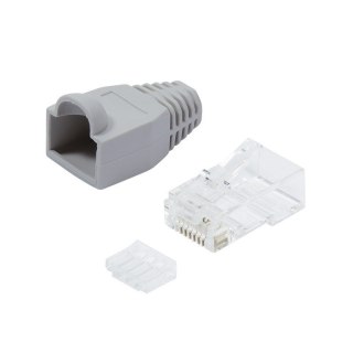 Wtyki RJ45 CAT.6 100szt. UTP z osłoną, szare LogiLink