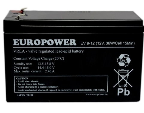 Akumulator EV 12V 9Ah EuroPower