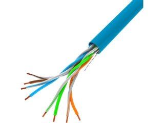 Kabel LAN UTP 100Mb/s 305m drut cca niebieski Lanberg