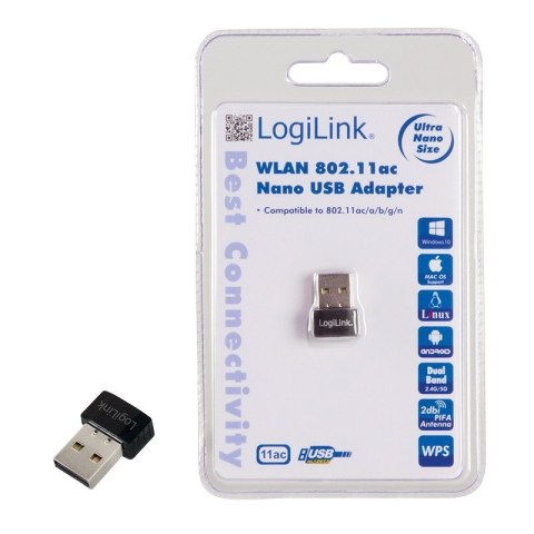 Nano adapter WLAN 802.11ac , USB2.0 LogiLink