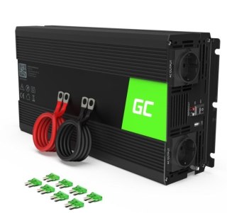 Przetwornica 12V/230V 1500W/3000W Mod sinus Green Cell