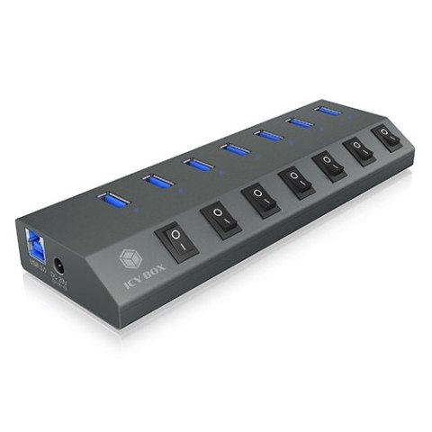 IB-HUB1701-C3 7xUSB Type-A, włącznik/wyłącznik dla każdego USB portu IcyBox
