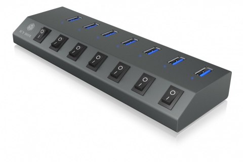 IB-HUB1701-C3 7xUSB Type-A, włącznik/wyłącznik dla każdego USB portu IcyBox