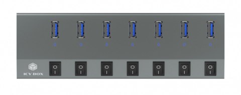 IB-HUB1701-C3 7xUSB Type-A, włącznik/wyłącznik dla każdego USB portu IcyBox