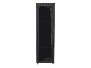 Szafa instalacyjna rack stojąca 19 42U 600x800 czarna, drzwi szklane lcd (Flat pack) Lanberg