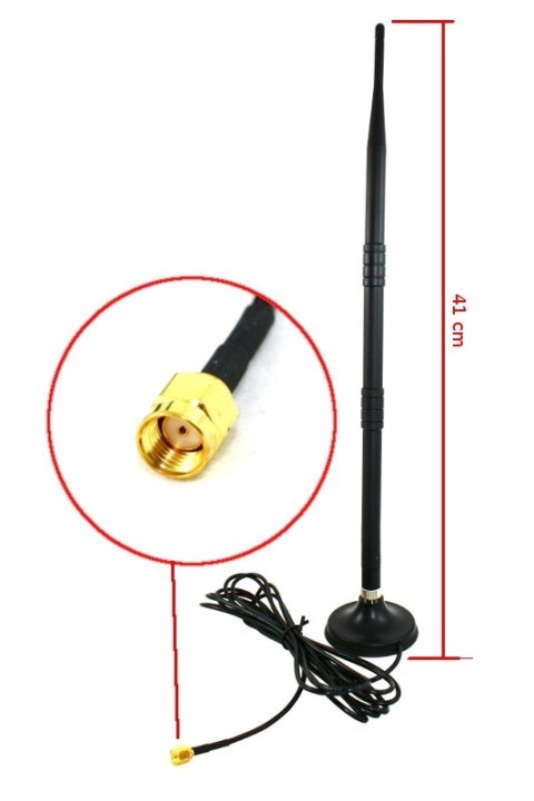 Dookólna antena WiFi 12dBI 41CM RP-SMA PODS, AK-05 Savio