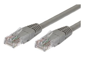 Kabel Patchcord miedziany kat.6 RJ45 UTP 1m. szary - paczka 10 sztuk TB