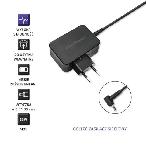 Zasilacz do ultrabooka Asus 33W | 19V | 1.75A | 4.0*1.35 Qoltec