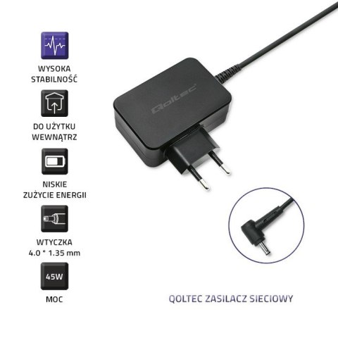 Zasilacz do ultrabooka Asus 45W | 19V | 2.37A | 4.0*1.35 Qoltec