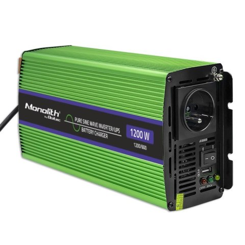 Przetwornica napięcia Monilith | ładowanie baterii | UPS | 600W |1200W | 12V na 230V | Czysty Sinus Qoltec