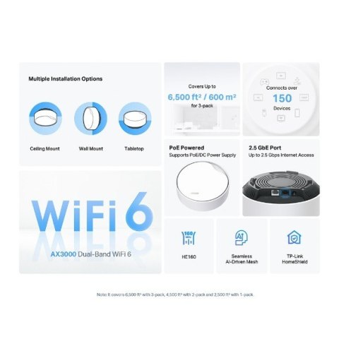 System WiFi Deco X50-PoE (3-pack) AX3000 TP-LINK