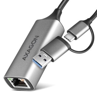 ADE-TXCA Karta sieciowa Gigabit Ethernet adapter, USB-C (USB-A redukcja) 3.2 Gen 1, instalacja automatyczna AXAGON