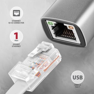 ADE-TXCA Karta sieciowa Gigabit Ethernet adapter, USB-C (USB-A redukcja) 3.2 Gen 1, instalacja automatyczna AXAGON