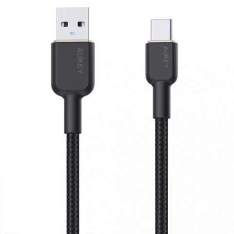 CB-NAC1 kabel USB-C - USB-A 1m 60W PD 3A 20V nylonowy oplot czarny AUKEY