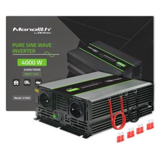 Przetwornica napięcia Monolith | 2000W | 4000W | 24V na 230V | Czysty Sinus Qoltec