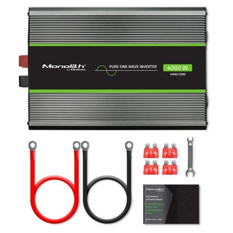 Przetwornica napięcia Monolith | 2000W | 4000W | 24V na 230V | Czysty Sinus Qoltec