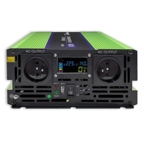 Przetwornica napięcia Monolith | ładowanie baterii | UPS | 3000W | 6000W | 12V na 230V | Czysty Sinus | LCD Qoltec