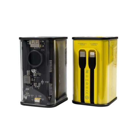 Power bank 20000 mAh Super Fast Charging z wbudowanym kablem USB-C PD 20W & Lightning + USB-A QC3.0 22.5W WEKOME