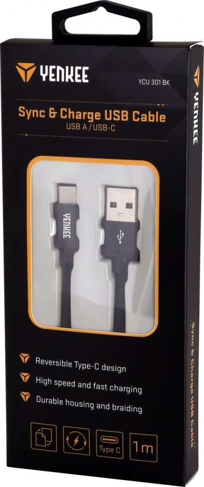Kabel USB A 2.0 / USB C transfer danych 480Mb/s /3A YENKEE