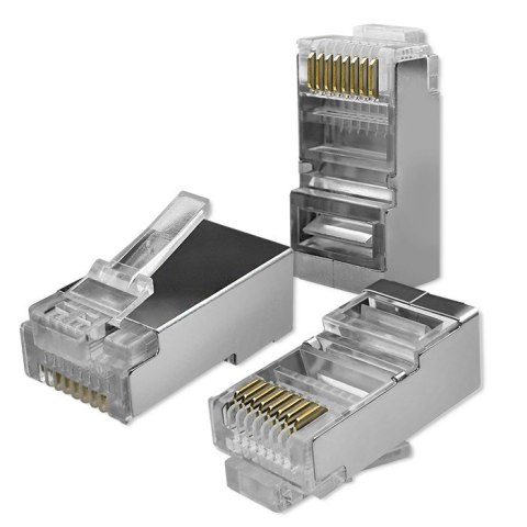 Wtyk złącze modularne RJ45 | CAT5e | FTP | Pozłacane styki | 100 sztuk Qoltec