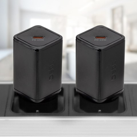 Ładowarka sieciowa Power Delivery GaN USB-C 45W - czarna SBS