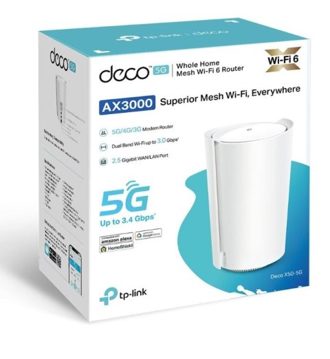 Brama sieciowa Deco 5G domowego systemu Mesh Wi-Fi 6 X50-5G(1-pak) AX3000 TP-LINK