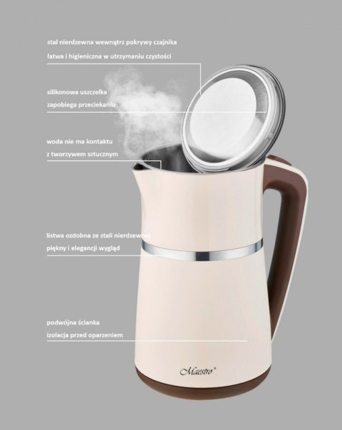 Czajnik elektryczny 1,7l 2200W MR-030-BEIGE Feel-Maestro