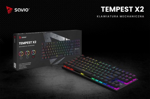 Klawiatura mechaniczna RGB Tempest X2 Outemu Blue Savio