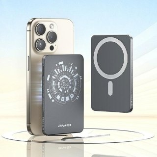 Powerbank indukcyjny MagSafe 5000mAh P112K Szary AWEI