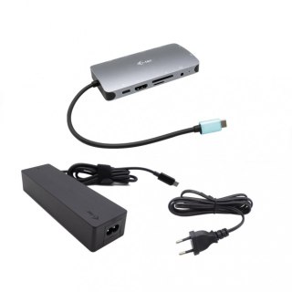 Stacja dokująca USB-C Metal Nano Dock HDMI/VGA with LAN + Universal Charger 100W I-tec