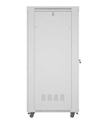 Szafa stojąca rack 19 cali 42U 800x1000 szara drzwi szkalne flat pack Lanberg