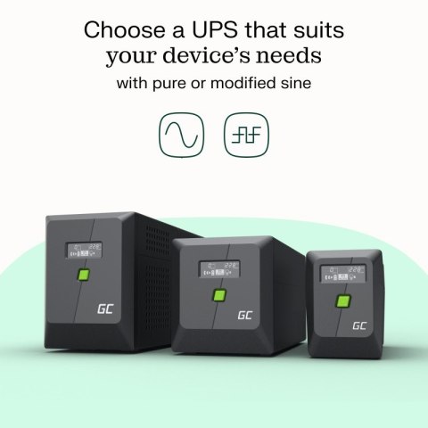 Zasilacz awaryjny UPS 600W/1000VA modyfikowana sinusoida Green Cell