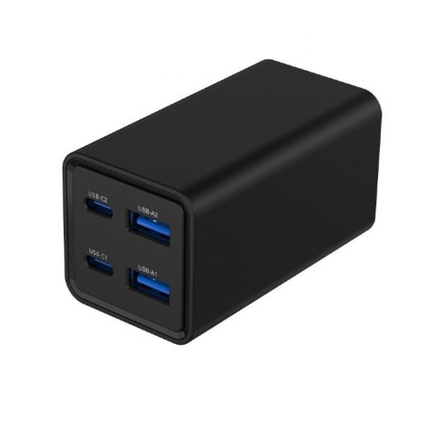 Ładowarka uniwersalna 65W GaN 2xUSB-A 2xUSB-C szybkie ładowanie czarna Gembird