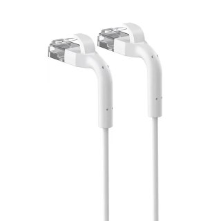 Patchcord kat.6a U/FTP 1Gbps miedź kabel sieciowy skrętka, łamana końcówka 1m biały Extralink