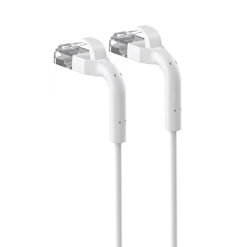 Patchcord kat.6a U/FTP 1Gbps miedź kabel sieciowy skrętka, łamana końcówka 1m biały Extralink
