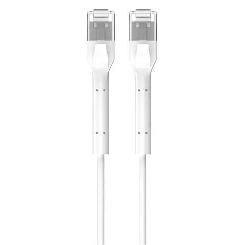 Patchcord kat.6a U/FTP 1Gbps miedź kabel sieciowy skrętka, łamana końcówka 3m biały Extralink