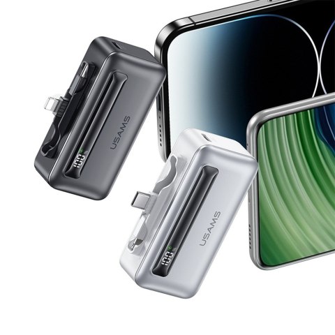 Powerbank 4500mAh 20W USB-C/Lightning Fast Charge srebrny USAMS